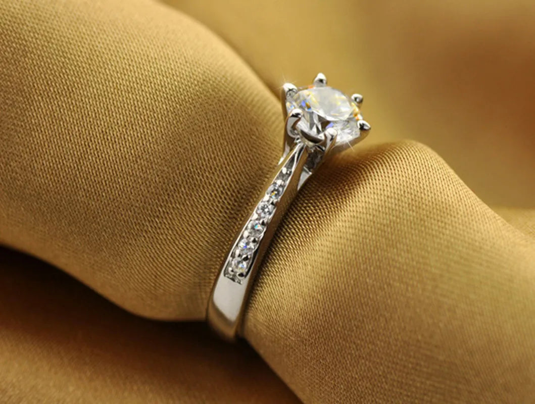 Elegant Silver Engagement Ring