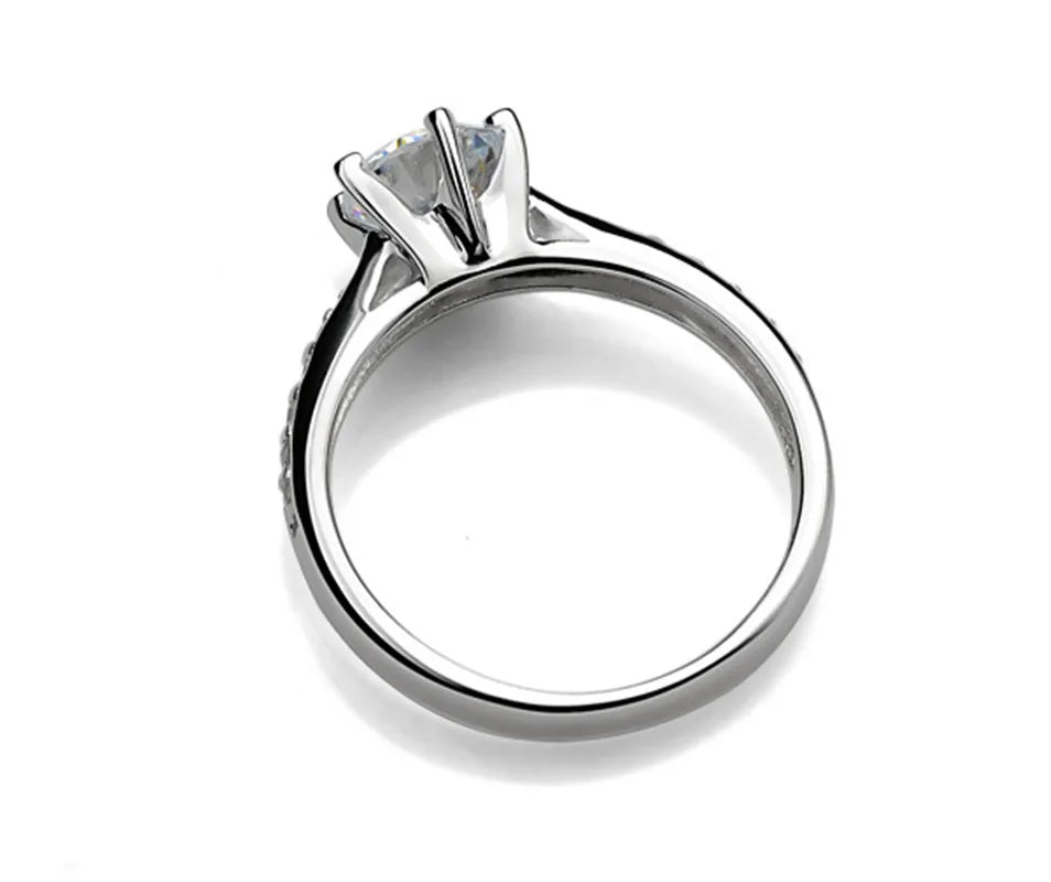 Elegant Silver Engagement Ring
