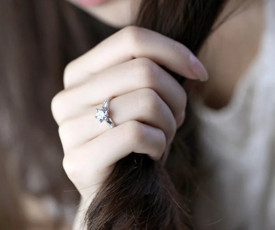 Elegant Silver Engagement Ring