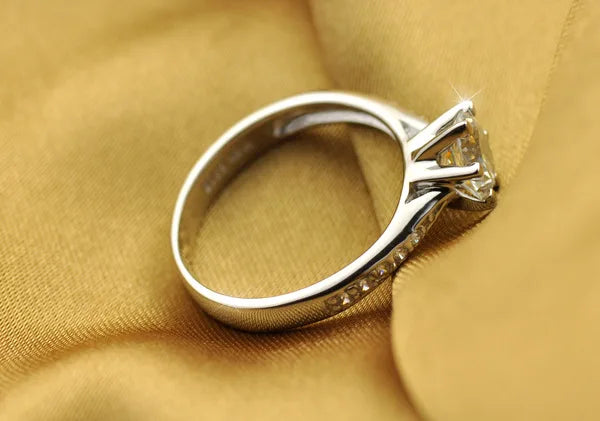 Elegant Silver Engagement Ring