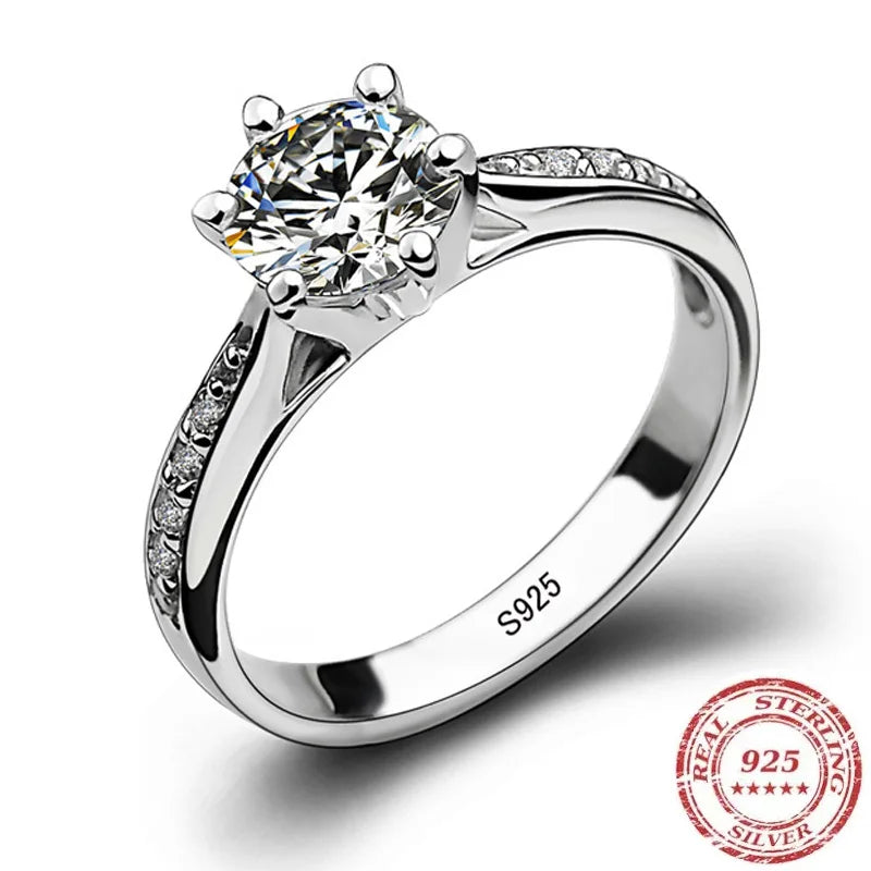 Elegant Silver Engagement Ring